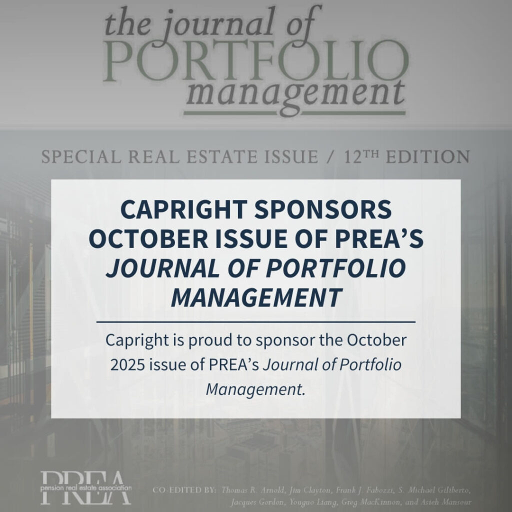 capright sponsors october issue of preas journal of portfolio management
