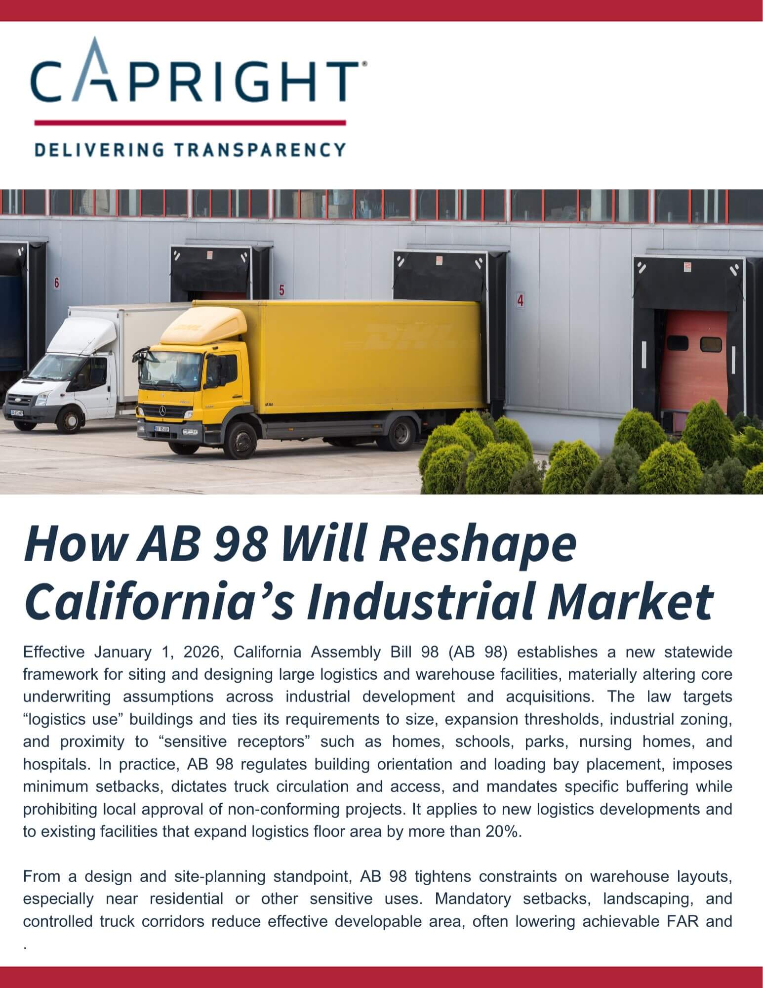 yellow and white truck backed up to gate with front page of article