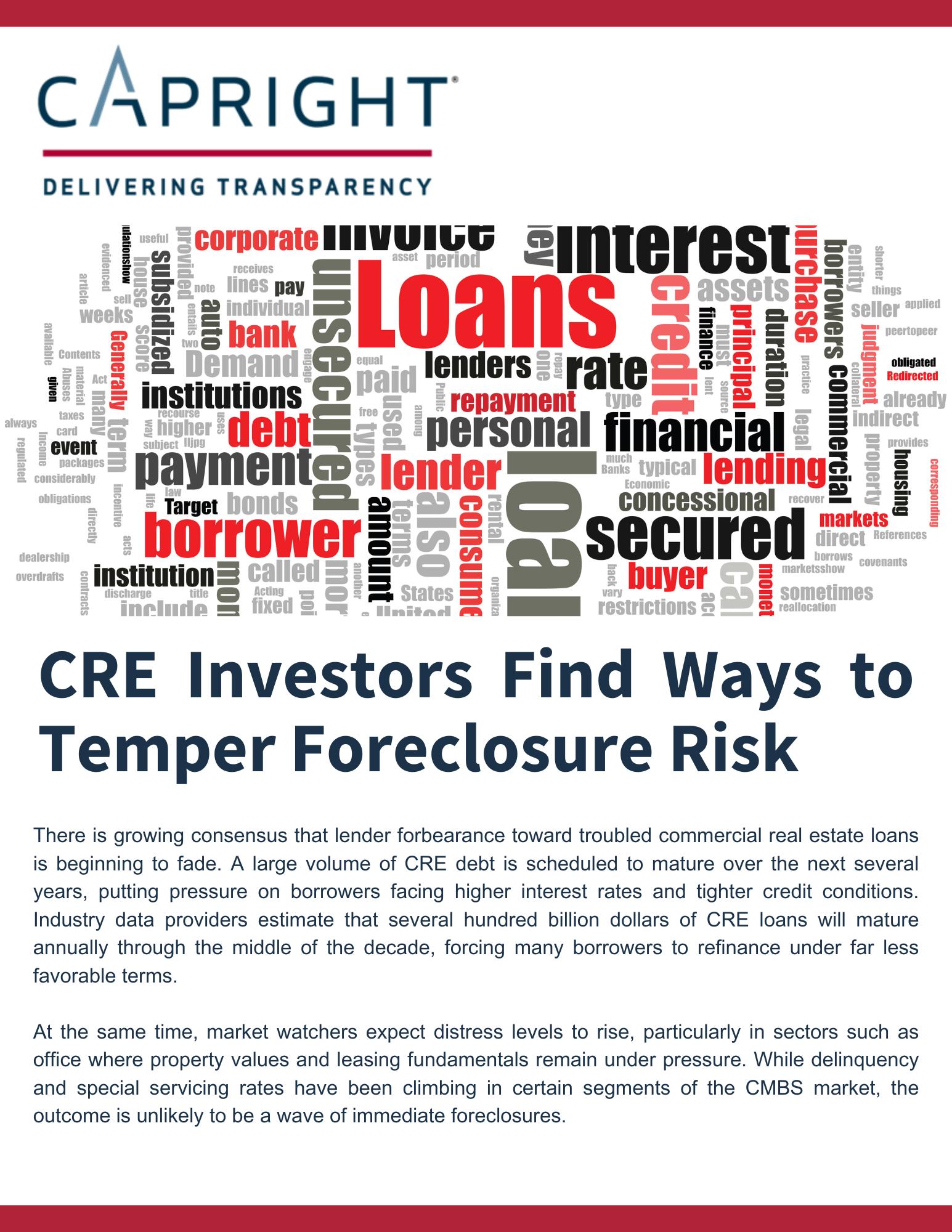 CRE Investors Find Ways to Temper Foreclosure Risk July 2026 cover image